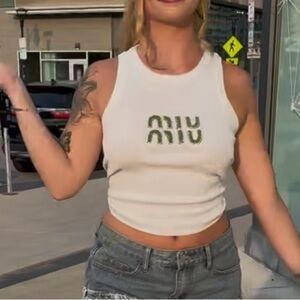 Miu Miu White Crop Top